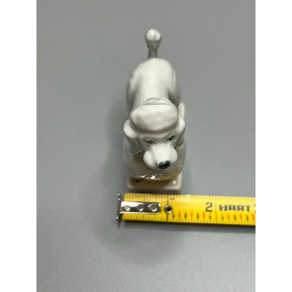 Zsolnay Hungary Porcelain Light Gray Poodle Dog Figure 3.5